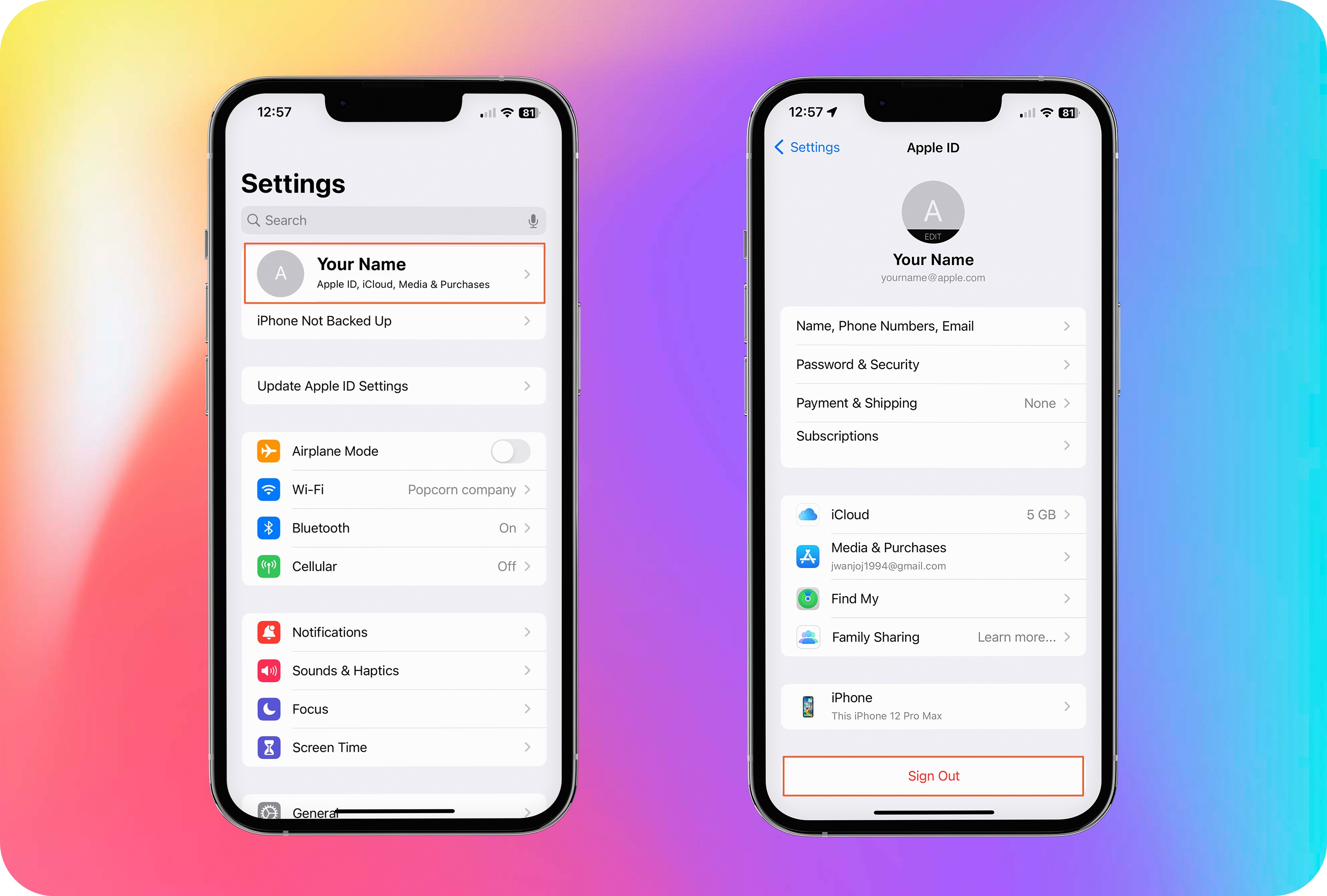 Sign Out of Apple ID